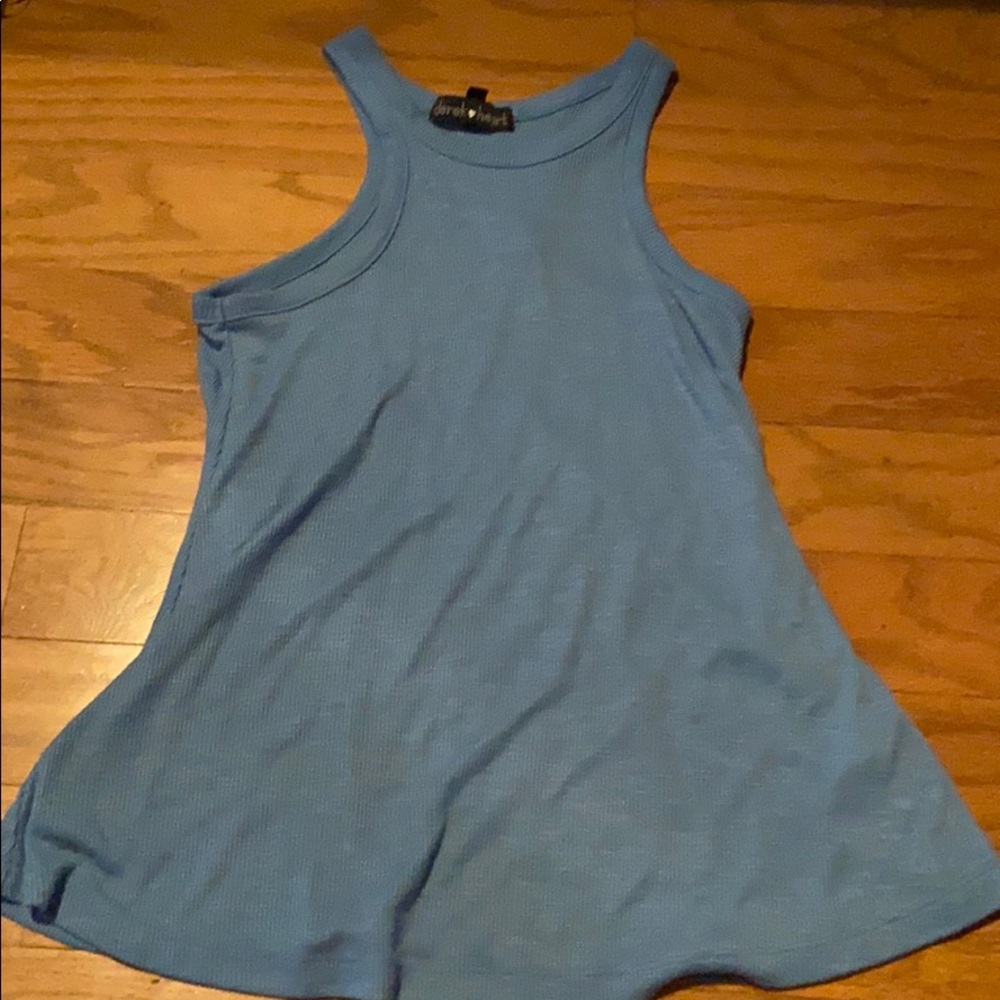 Blue haltered tank